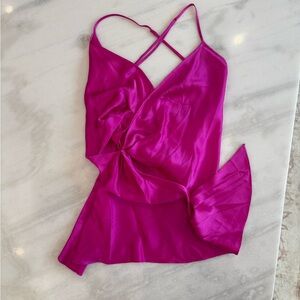 Michelle Mason Pink Silk Top size 0